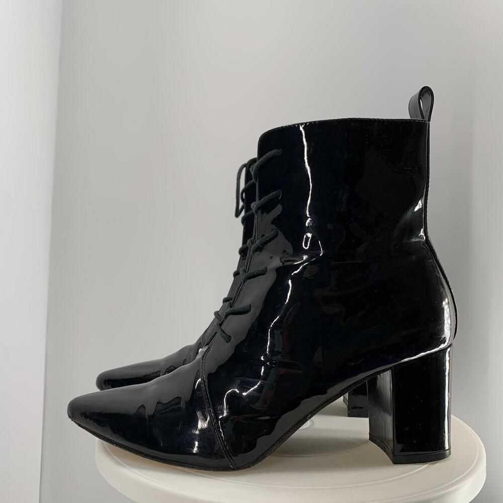 RAYE lace up patent leather ankle boots heeled  sz 8 womens